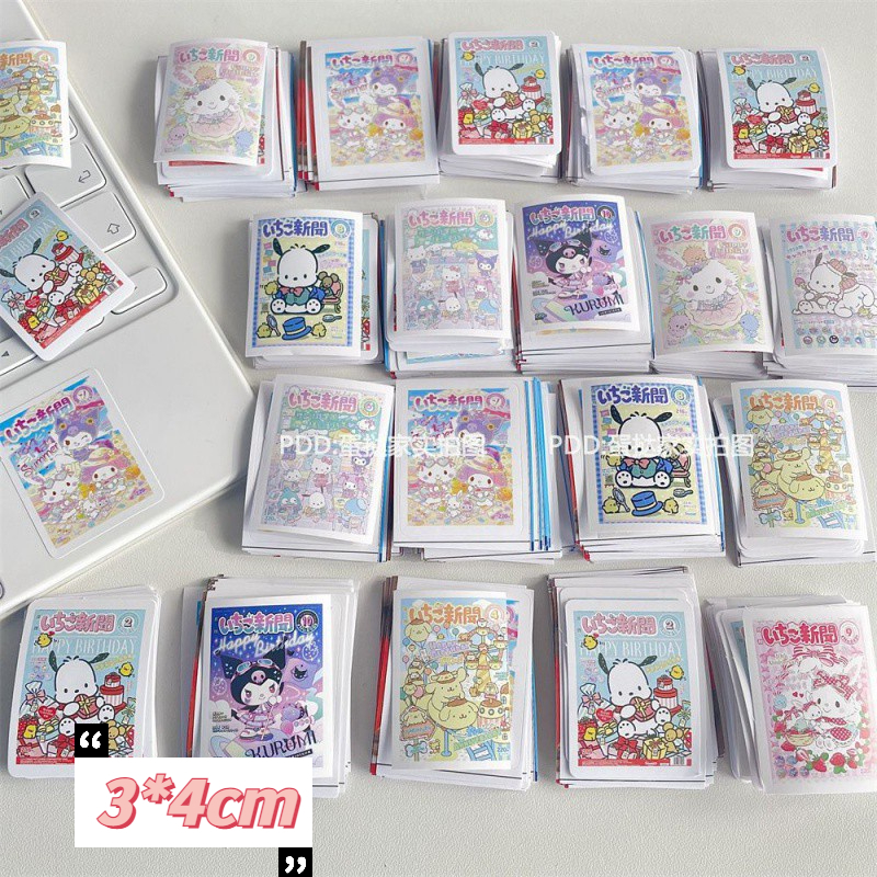 Koo Ka 100 สติกเกอร ์ น ่ ารักสี ่ เหลี ่ ยมสติกเกอร ์ ปิดผนึกSanrioสติกเกอร ์ Pachaสุนัขตกแต ่ งซีลบรรจุของขวัญโปสเตอร ์ สติกเกอร ์