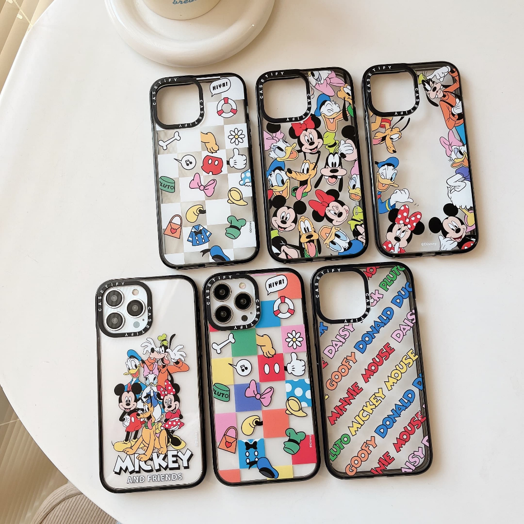 Casetify Disney น่ารักการ์ตูน Mickey Minnie Donald Duck เคสโทรศัพท์สําหรับ iphone 15 Pro Max 15 Plus 14 Pro Max 14Plus i14 13 Pro Max i11 i13 13pro 12 Pro Max อะคริลิคฝาครอบป้องกัน