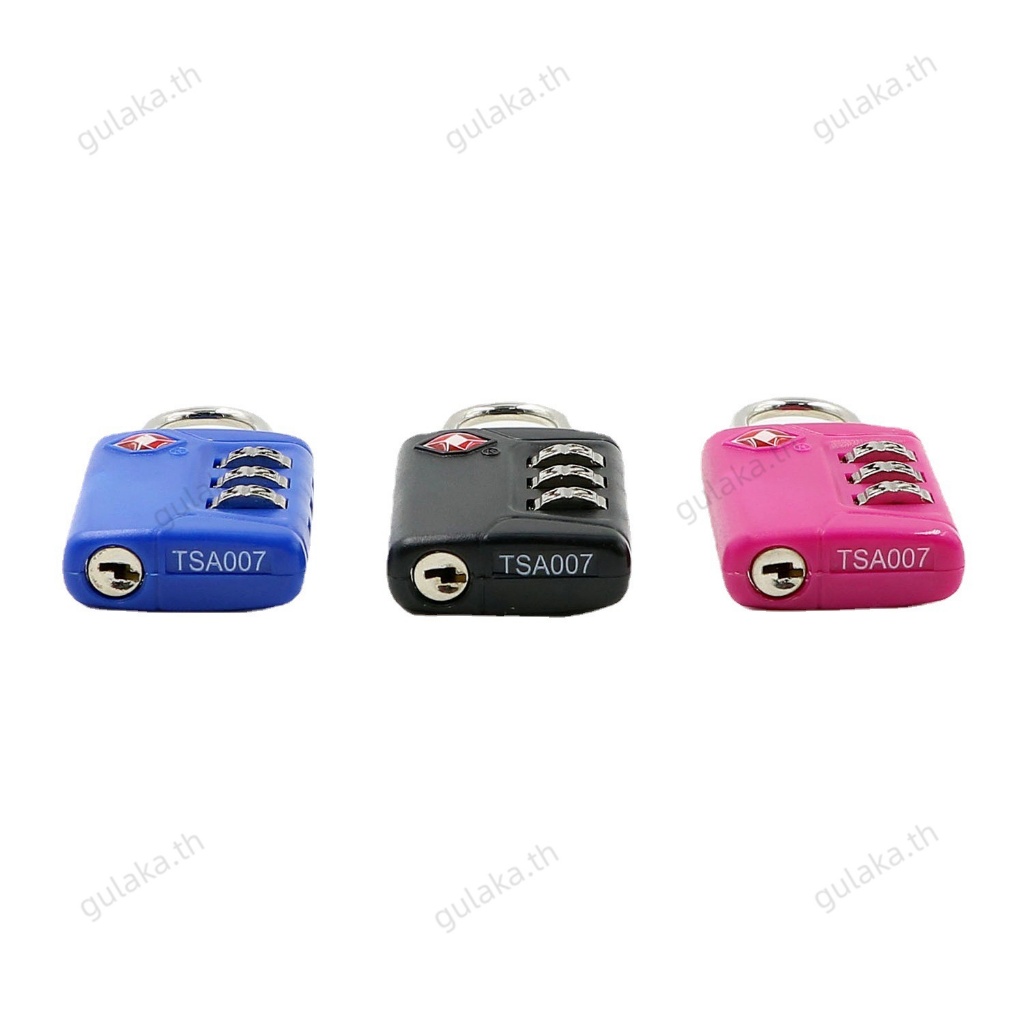 Travel TSA Lock กุญแจ รหัส 3 รหัส มาตรฐาน แบบสลิง ใส่รหัส กุญแจกระเป๋าเดินทาง