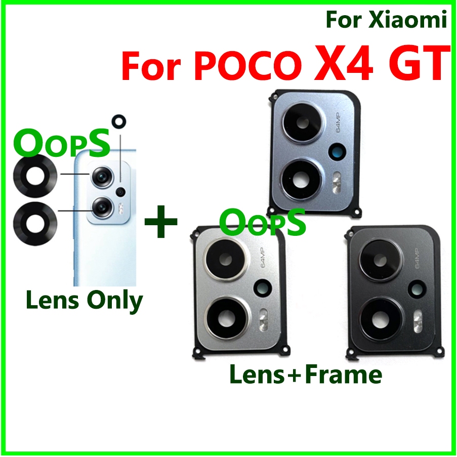 ฝาครอบเลนส์กระจกกล้องด้านหลังหลักด้านหลังสําหรับ Xiaomi POCO X4 GT เลนส์ขนาดใหญ่กรอบผู้ถือสติกเกอร์กาว