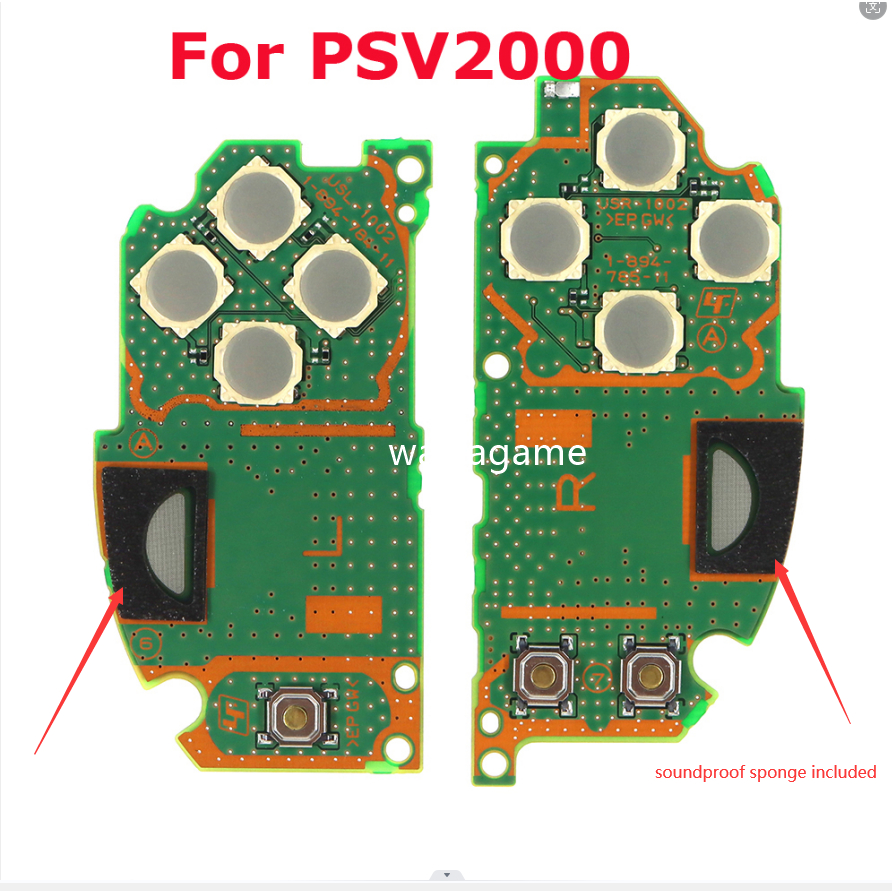 ใหม่ซ้ายขวาปุ่มกดแผงวงจร PCB สําหรับ PSV2000 LR สวิทช์สําหรับ PSVita2000