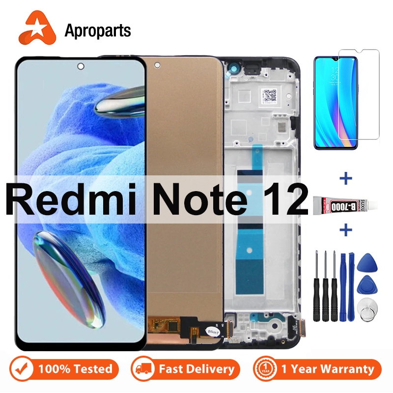 หน ้ าจอสําหรับ Xiaomi Redmi Note 12 4G 23021RAAEG Note12 5G 22111317I จอแสดงผล LCD Touch Panel Digitizer Assembly