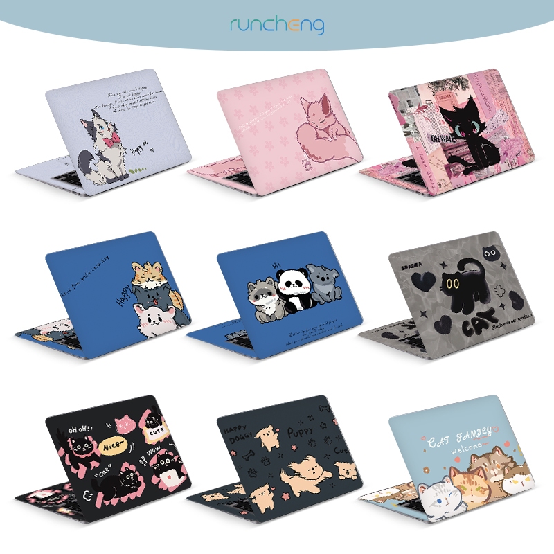 [2ชิ้น] แล็ปท็อปปกสติกเกอร์น่ารักเดิมมือวาดสัตว์ออกแบบแล็ปท็อปคอมพิวเตอร์สํานักงานนักเรียนหอพักคอมพิวเตอร์ผิวศิลปะรูปลอก10/12/13/14/15/17นิ้