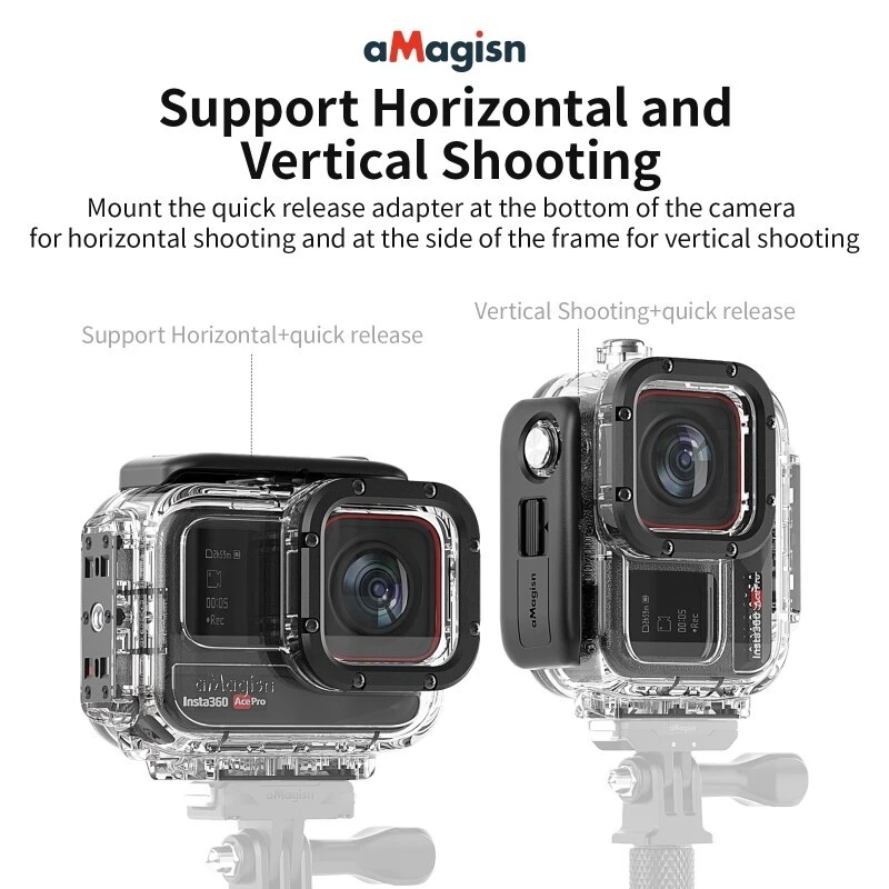 【🇹🇭 กรุงเทพฯ】aMagaisn สําหรับ Insta360 Ace Pro/Pro 2 แนวตั้ง-แนวนอน Dive Case อุปกรณ์เสริมกันน้ํา thumbnail 4