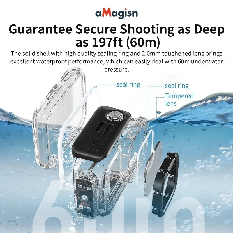 【🇹🇭 กรุงเทพฯ】aMagaisn สําหรับ Insta360 Ace Pro/Pro 2 แนวตั้ง-แนวนอน Dive Case อุปกรณ์เสริมกันน้ํา thumbnail 6