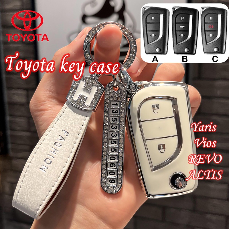 เคสกุญแจ Toyota 2/3ปุ ่ มสําหรับ Toyota Yaris/Vios/Revo/ฝาครอบกุญแจพวงกุญแจโบว ์ Altis