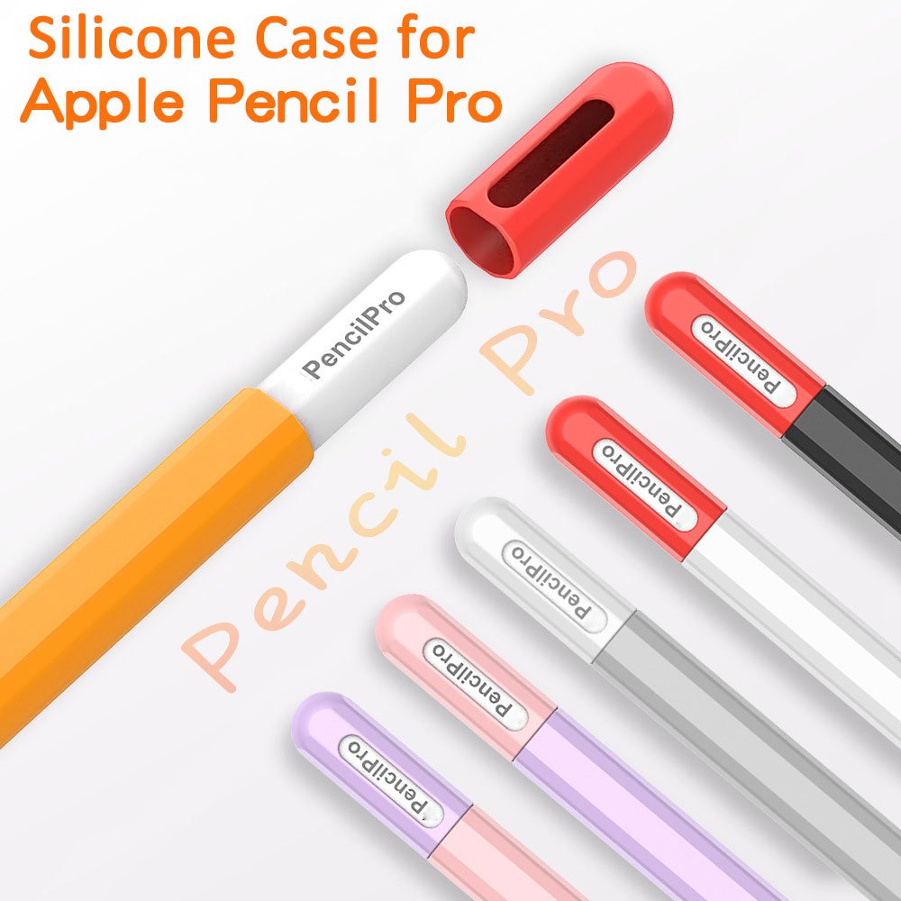 กล่องดินสอซิลิโคนสําหรับ Apple Pencil Pro Cover Skin 2024 ใหม่ล่าสุด iPad Pro M4 และ iPad Air M2 Sty