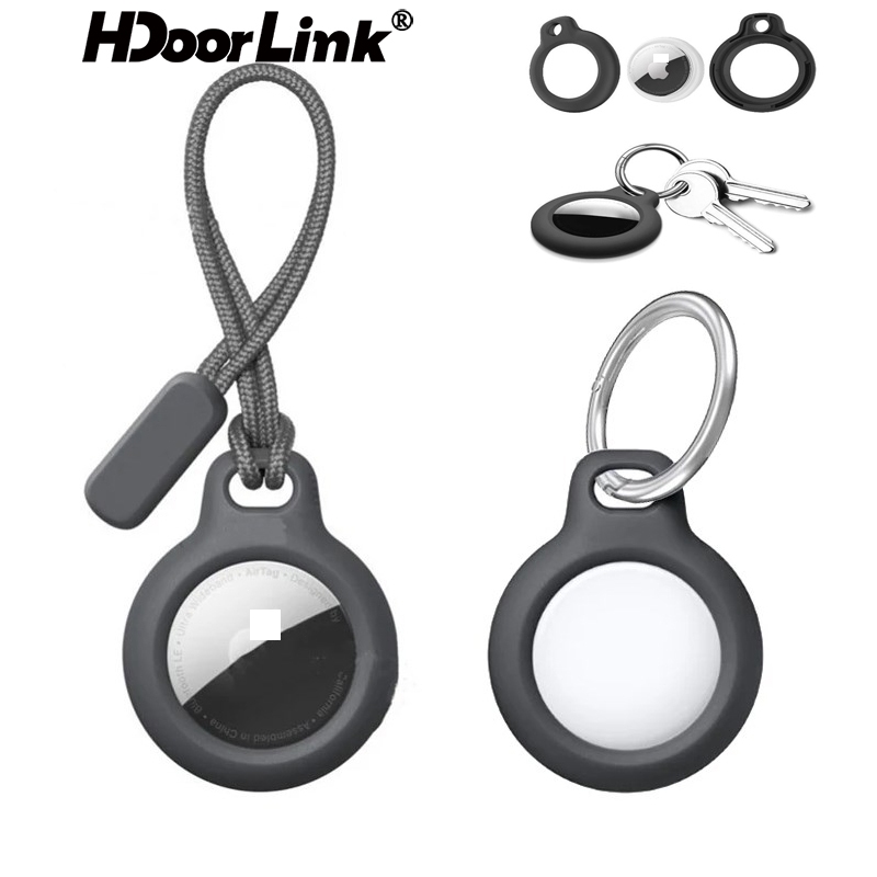 Hdoorlink Secure Holder พร้อมสายรัดสําหรับ IOS Air-Tag Case ฝาครอบป้องกันกันชน Tracker อุปกรณ์เสริม Anti-scratch พวงกุญแจ Air Tag Case