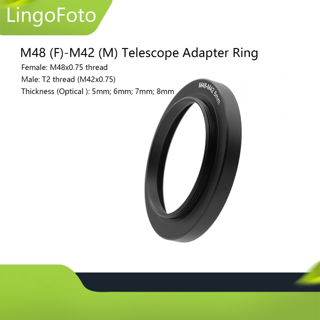 M48 (F)-M42 (M) กล้องโทรทรรศน์อะแดปเตอร์แหวน M48x0.75 ถึง M42x0.75 หญิงชาย 5/6/7/8 มม.