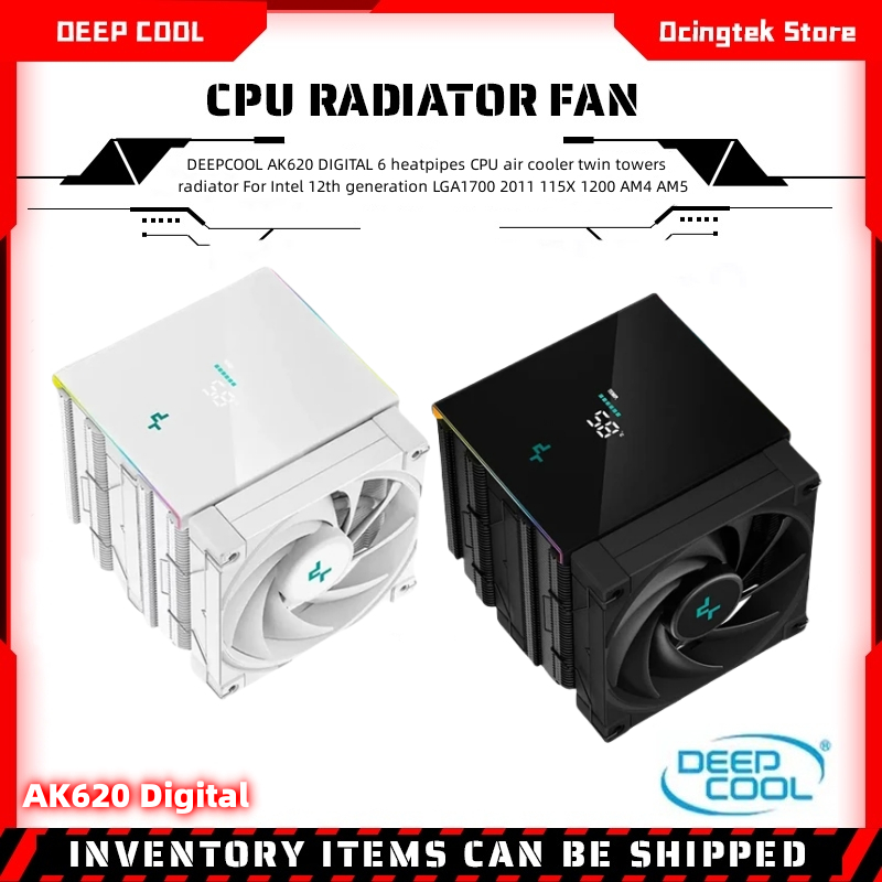Deepcool AK620 DIGITAL 6 ท่อความร้อน CPU air cooler twin towers หม้อน้ําสําหรับ Intel 12th generatio
