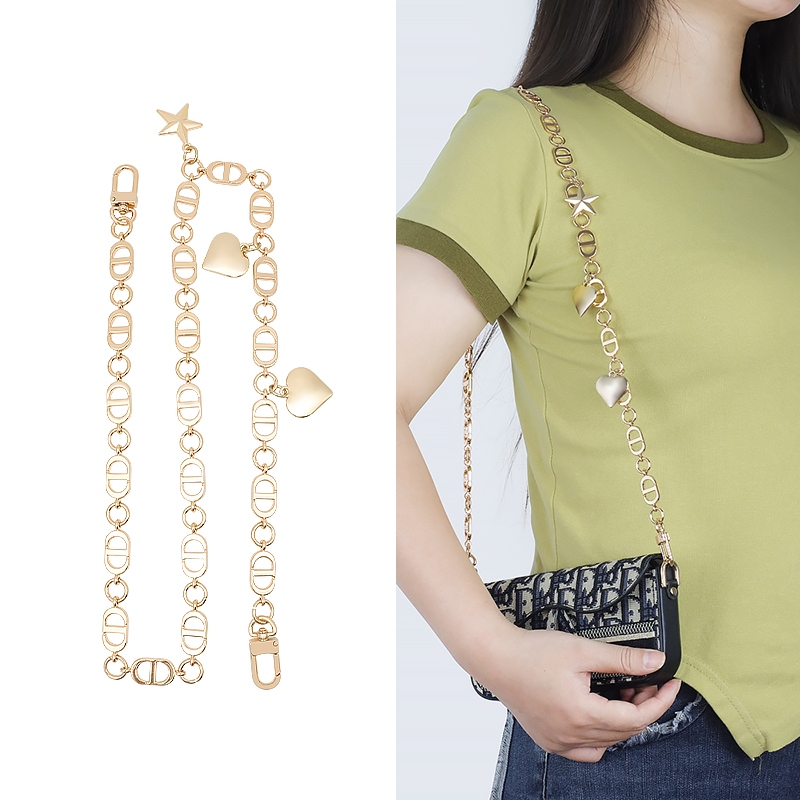 120 ซม.ยาวกระเป๋าโลหะ High-End อุปกรณ์เสริมเปลี่ยน Underarm DIY ผู้หญิง One-Shoulder สายคล้องกระเป๋าโซ่