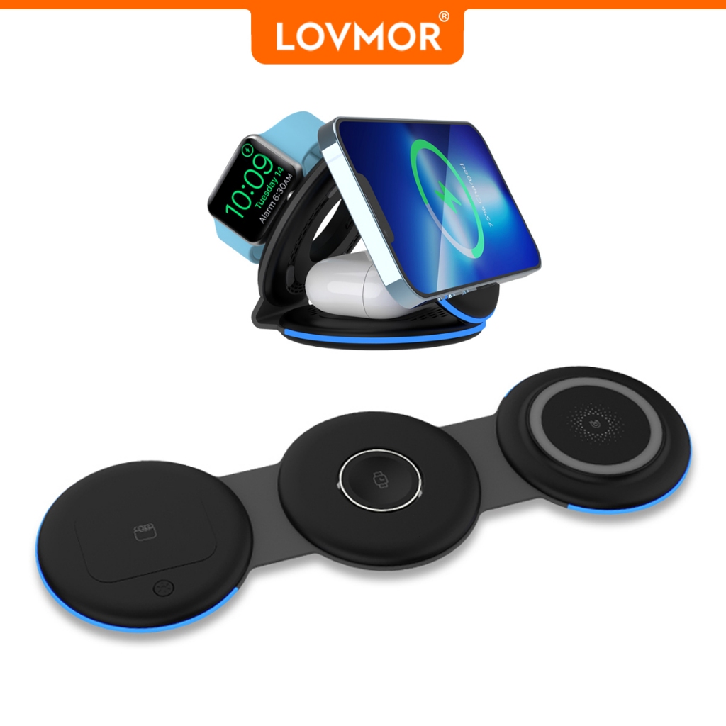 เครื่องชาร์จแบบพับได้แม่เหล็กสําหรับ Travel Wireless Charger Pad สําหรับโทรศัพท์ i 15/14/13/12/Pro/M