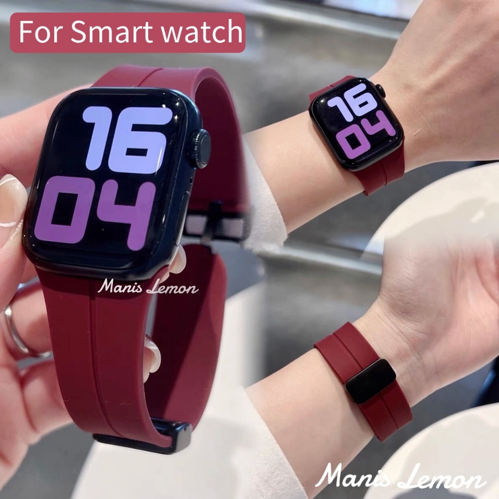 Manis Lemon สายนาฬิกาข้อมือ Magnetic for Smart Watch band Series 11 10 9 8 3 5 4 SE 6 7 2 1 Ultra 49 46 45 44 40 41 38 42 mm มม.