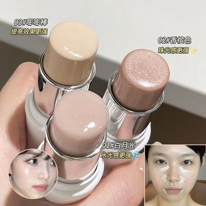 เครื่องมือที่มีประโยชน์กล้ามเนื้อเรืองแสงน้ํา!Gellas Clear Natural Highlighter สามมิติ Brightening Fine กระพริบ Pearlescent Moisturizing โปร่งใส