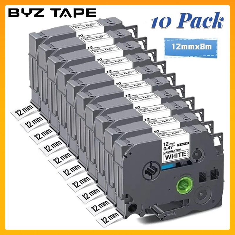 Byz TAPE Tze231 เทปฉลาก 12 มม. Tze-231 Tze231 สําหรับเครื่องพิมพ์ฉลาก Brother Ribbon Tz231 P-Touch P