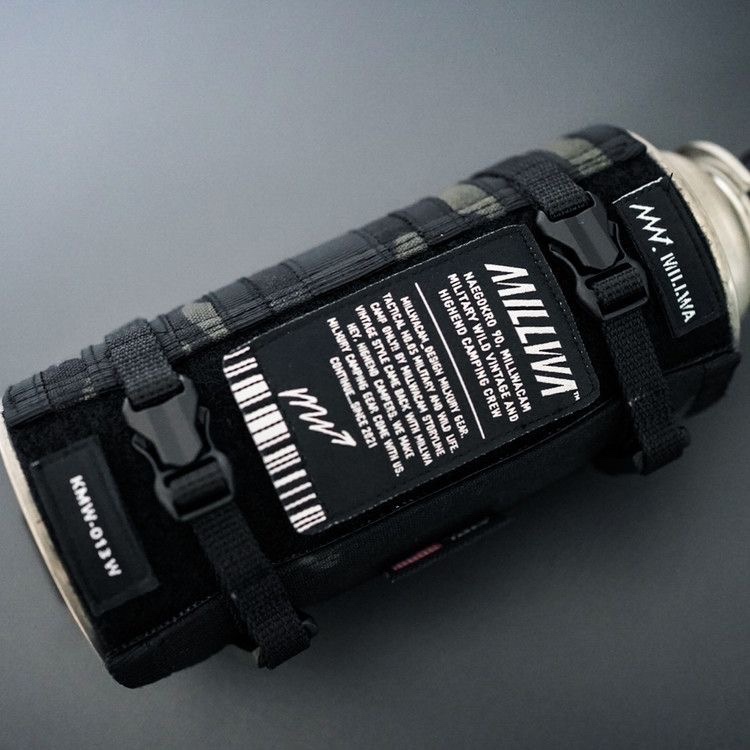 Millwacam กลางแจ ้ ง Camping Tactics Blackened Morale สติกเกอร ์ Camping ถุงเก ็ บแก ๊ สฝาครอบถังตกแต ่ ง Velcro