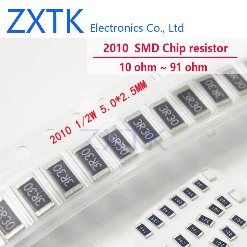 20PCS 2010 ตัวต้านทานชิป SMD 1% โอห์ม 10R - 91R 10R 11R 12R 13R 15R 16R 18R 20R 22R 24R 30R 1% โอห์ม