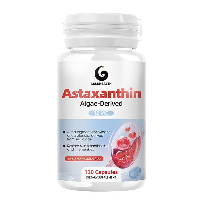 Lshealth Astaxanthin 12mg, Extra Strength,derived from Non-GMO Haematococcus Pluvialis Microalgae และมีการเกิดขึ้นตามธรรมชาติ Canthaxanthin และ Beta-Carotene