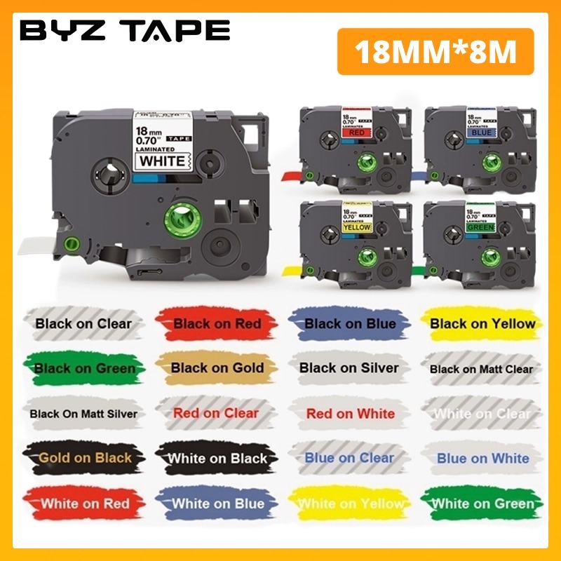เทปฉลาก TZE241 18 มม. สําหรับเครื่องพิมพ์ฉลาก Brother TZE241 TZe141 TZe441 TZe541 TZe641 TZe741 TZe8