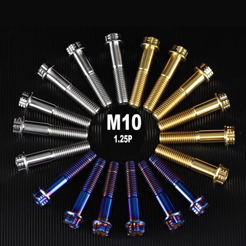 Tc4/gr5 M10X15-80MM ไทเทเนียมอัลลอยด ์ หัวหน ้ าแปลน Torx สกรูสลักเกลียว M10 รถจักรยานยนต ์ body caliper สกรู