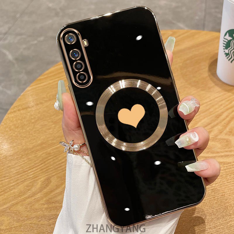 เคส สําหรับ เรียลมี 6 6 มือโปร กรณี เคสโทรศัพท์ ทีพียู ซิลิโคนชุบด้วยไฟฟ้าพร้อมเคสนิ่มดูดแม่เหล็กเรียบง่ายและเลนส์ป้องกันการตก