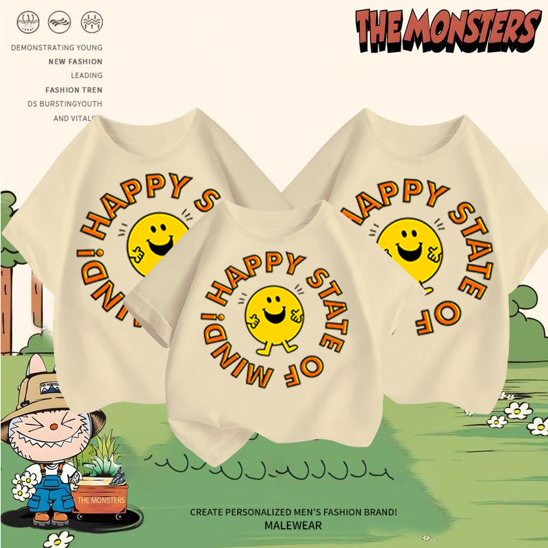 TrendSir โปรโมชั่น 3 ชุดสำหรับครอบครัว เสื้อโอเวอร์ไซส์ เสื้อยืดนิ่ม MR.MEN LITTLE MISSไม่ยับ ไม่ย้วย 100% cotton M-3XL 6สี 100-146
