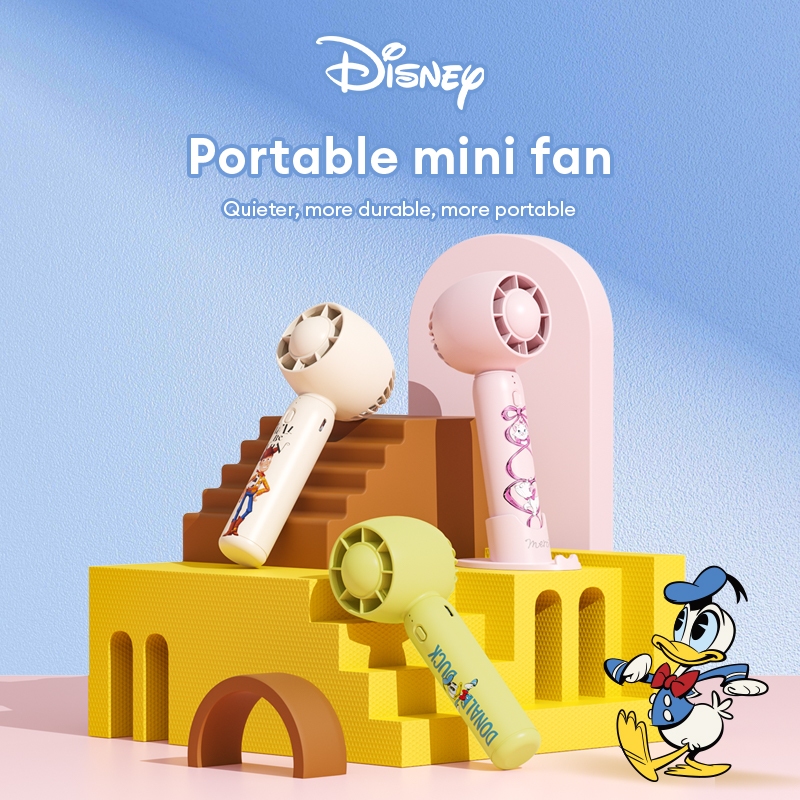 Disney QS-F13 พัดลมมือถือแบบพกพาแขวนคอเงียบลมขนาดใหญ ่ แสงความอดทนยาว