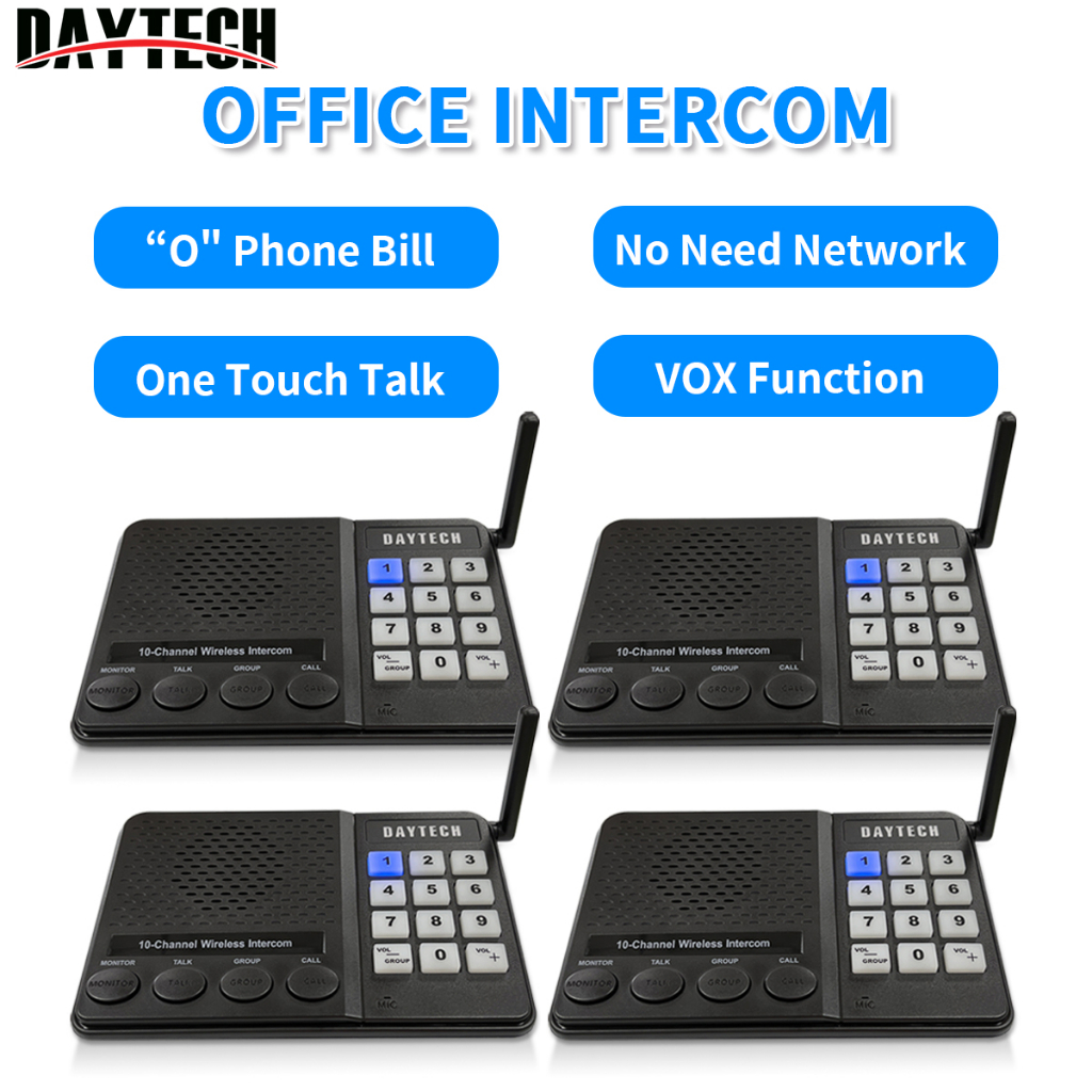 Daytech intercom ไร้สาย อินเตอร์คอม สัญญาณแรง สําหรับโรงแรม ออฟฟิศ walkies talkie วิทยุสือสาร