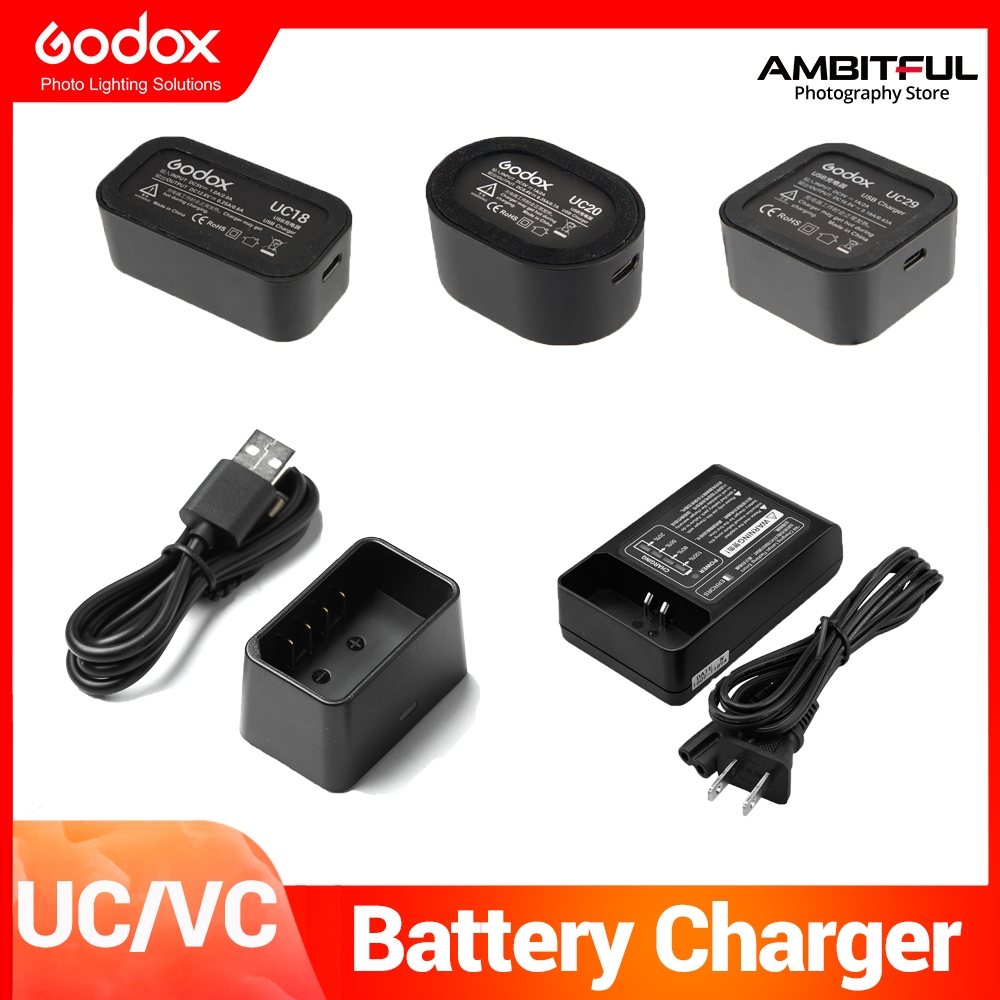 Godox UC18 UC20 UC29 USB Flash Battery Charger สําหรับ Godox VB18 สําหรับ V850II V860II / VB20 สําหร