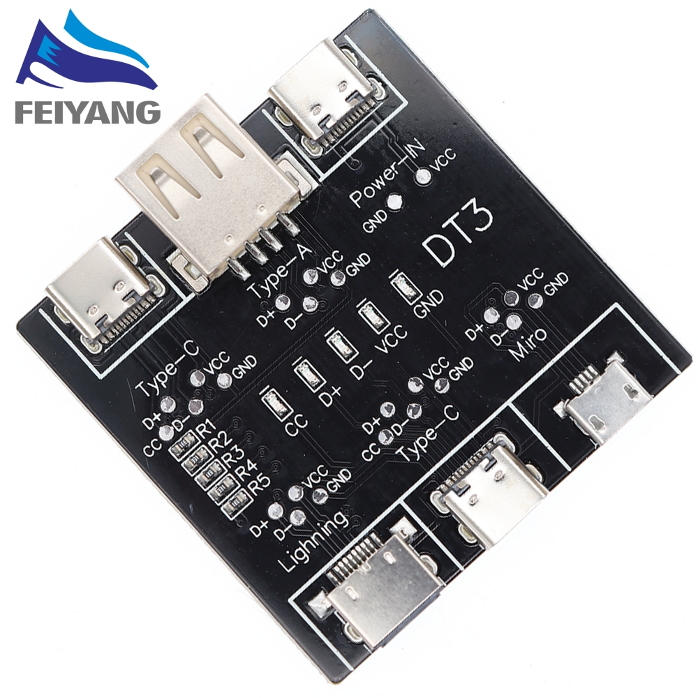 Dt3 Data Cable Detection Board Type-C Micro USB C Cable Tester Short Circuit On Off Switching Diagnose Tool สําหรับ iOS Android