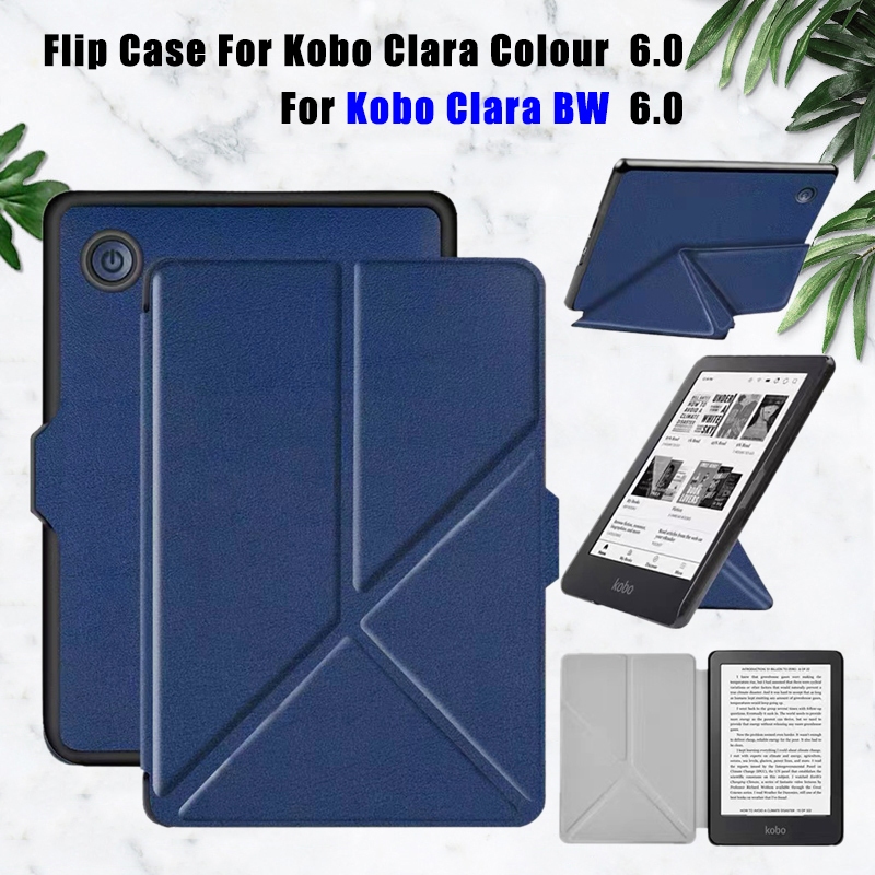 สําหรับ Kobo Clara Colour N367 6.0 Multi Angle Bracket Ultra Slim Smart Case สีทึบ EReader สําหรับ K