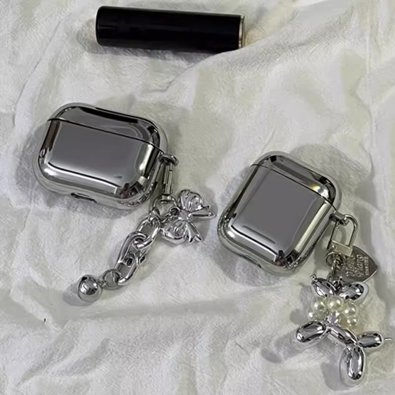 หรูหราชุบ Silver Street แฟชั ่ นบอลลูนสุนัขจี ้ หูฟังสําหรับ Airpods 3 2021 หูฟังนุ ่ มสําหรับ Airpods 1 2 Pro 3 กรณี
