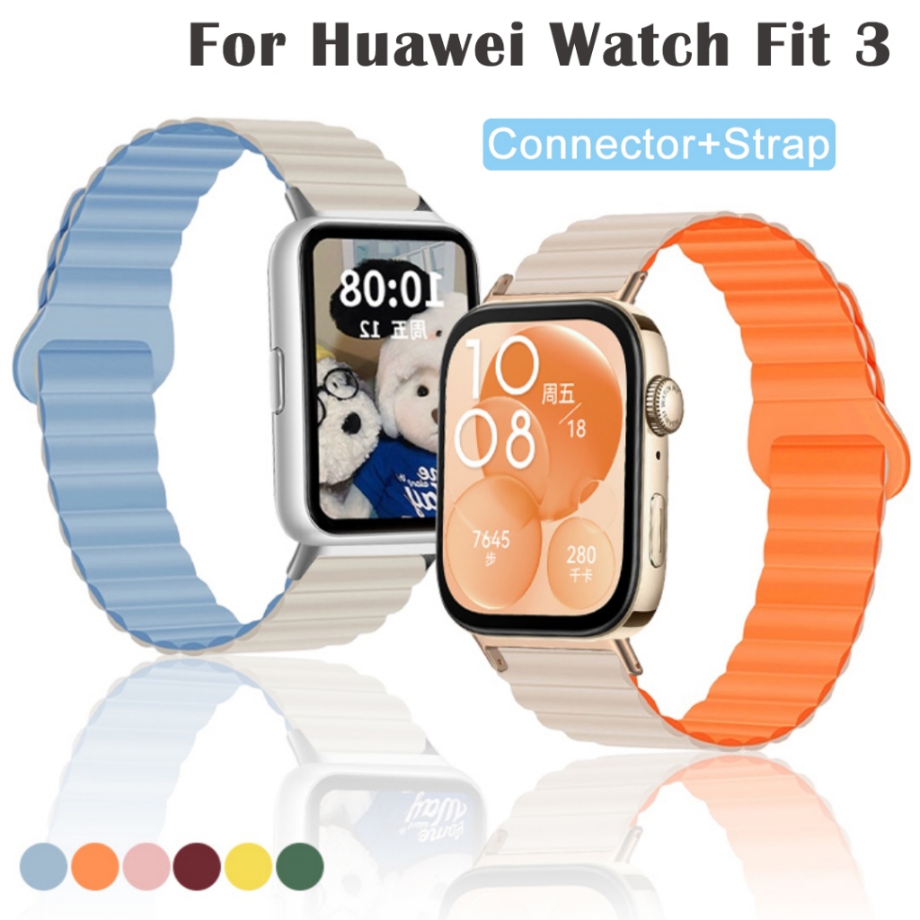 สายซิลิโคนแม่เหล็กสําหรับ Huawei นาฬิกา 4 4Pro Fit 3 2 สร้อยข้อมือสายรัดข้อมือนาฬิกา Huawei Fit4 Pro Fit3 อุปกรณ์เสริม Redplacement เข็มขัดสายนาฬิกา