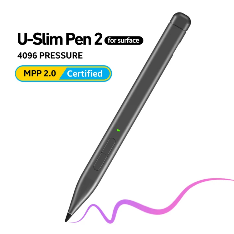 Uogic ปากกาสไตลัส Slim pen 2 สําหรับ Surface Pro 8 9 4096 หมึกปฏิเสธฝ่ามือ ดินสอสไตลัสสําหรับ Surfac