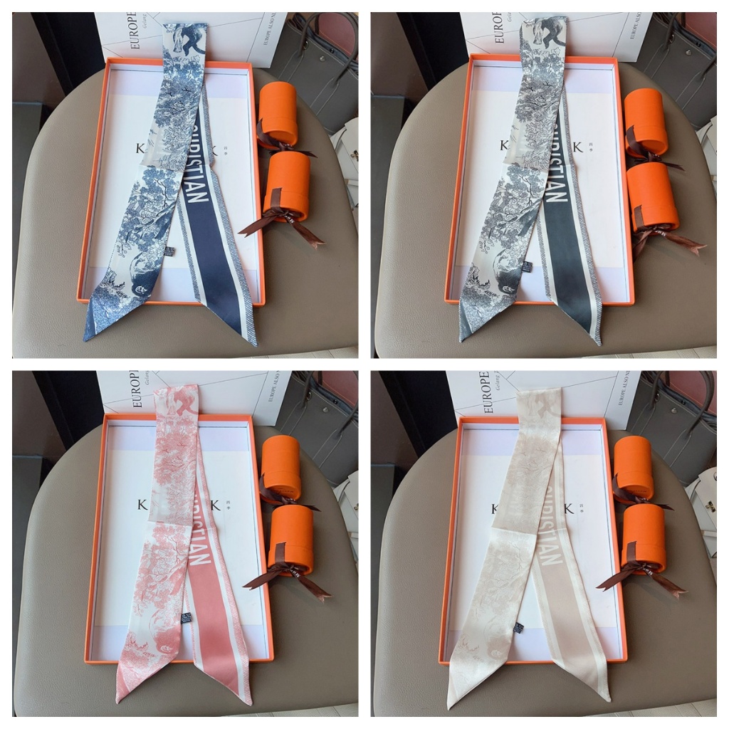 Tie Bag Handle ผ้าพันคอผ้าไหมเลียนแบบริบบิ้นผ้าไหมภาษาฝรั่งเศสคํา All-Match แถบคาดศีรษะสุทธิ All-Match ผ้าพันคอ