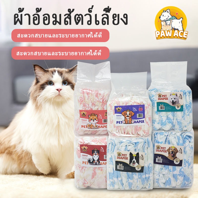 ผ้าอ้อมสัตว์เลี้ยง แพมเพิสแมว ชาย หญิง แพมเพิสหมา ผ้าอ้อมสำเร็จรูป