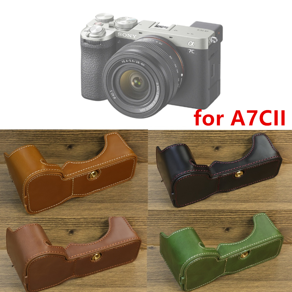 A7C2 Half Base Bag Body Case Cover Protector Shell เคสกระเป๋าหนัง PU แบบครึ่งฐาน สําหรับกล้อง Sony A