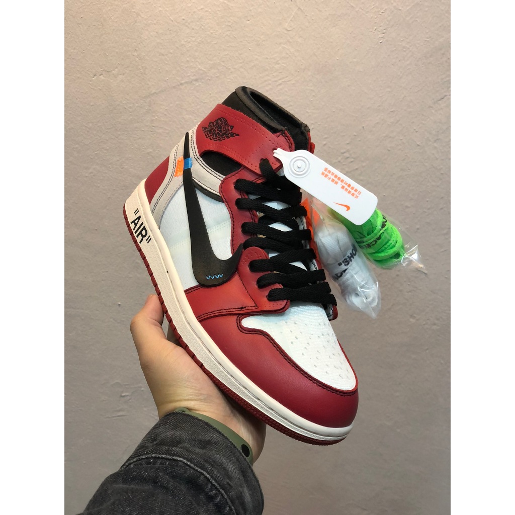OFF-WHITE x Air A/J A/J 1 OW Co-Branded North Carolina Blue/Co-Branded Chicago WHITE Red/WHITE Co-Br
