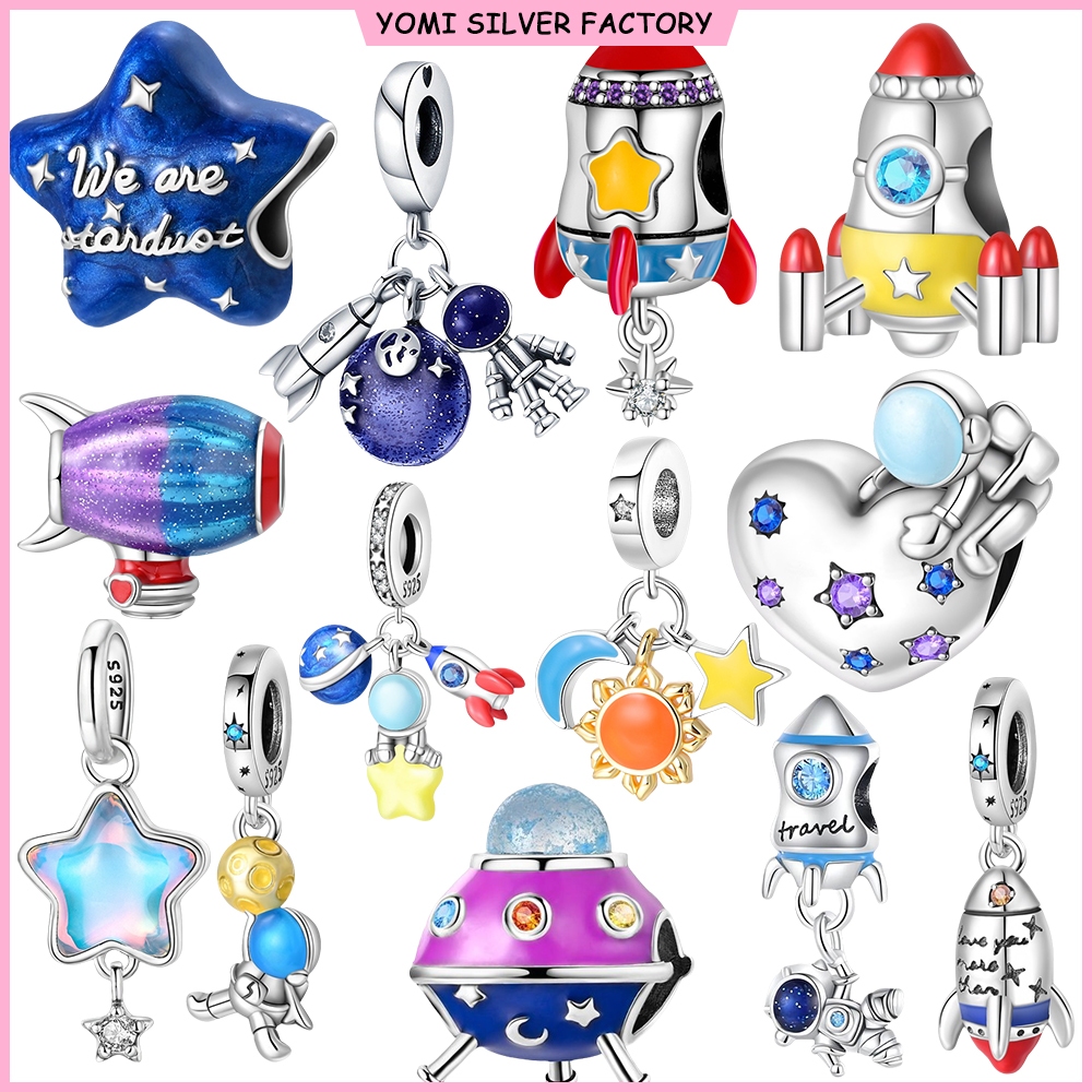 Original Space travel rocket Star Trek Blue Star Charm Moon Voyages Mysterious sky Flight บอลลูนอากาศร ้ อน Charms ชุด