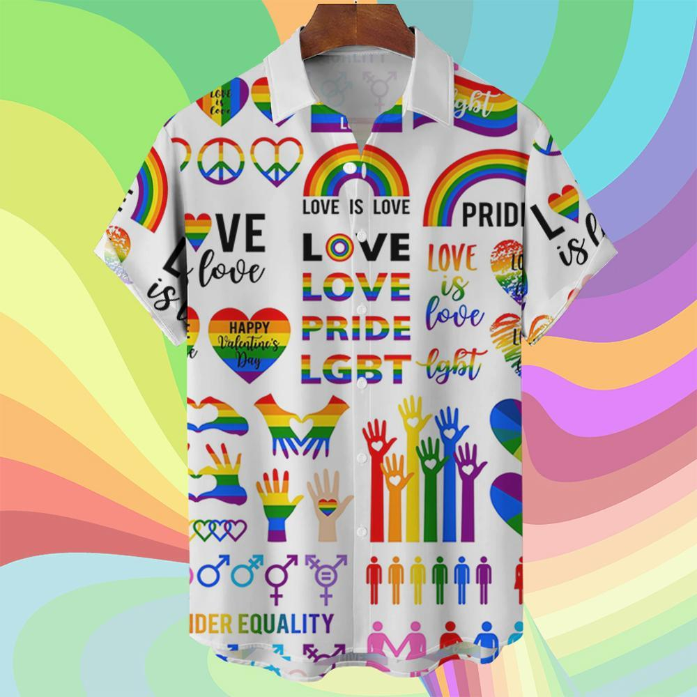 Pride Month Unisex Short Sleeve Shirt Casual Breathable GAY Shirt Top