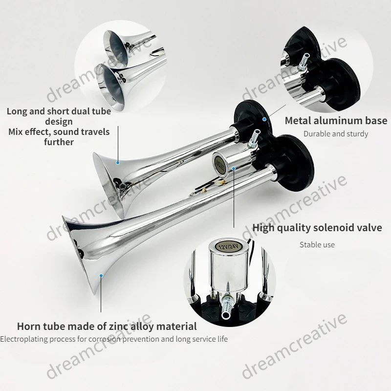 300db แตรลมไฟฟ้า 12V ดังๆ รถยนต์ Air Horn 24V แตรลมรถบรรทุก - รูปที่ 2