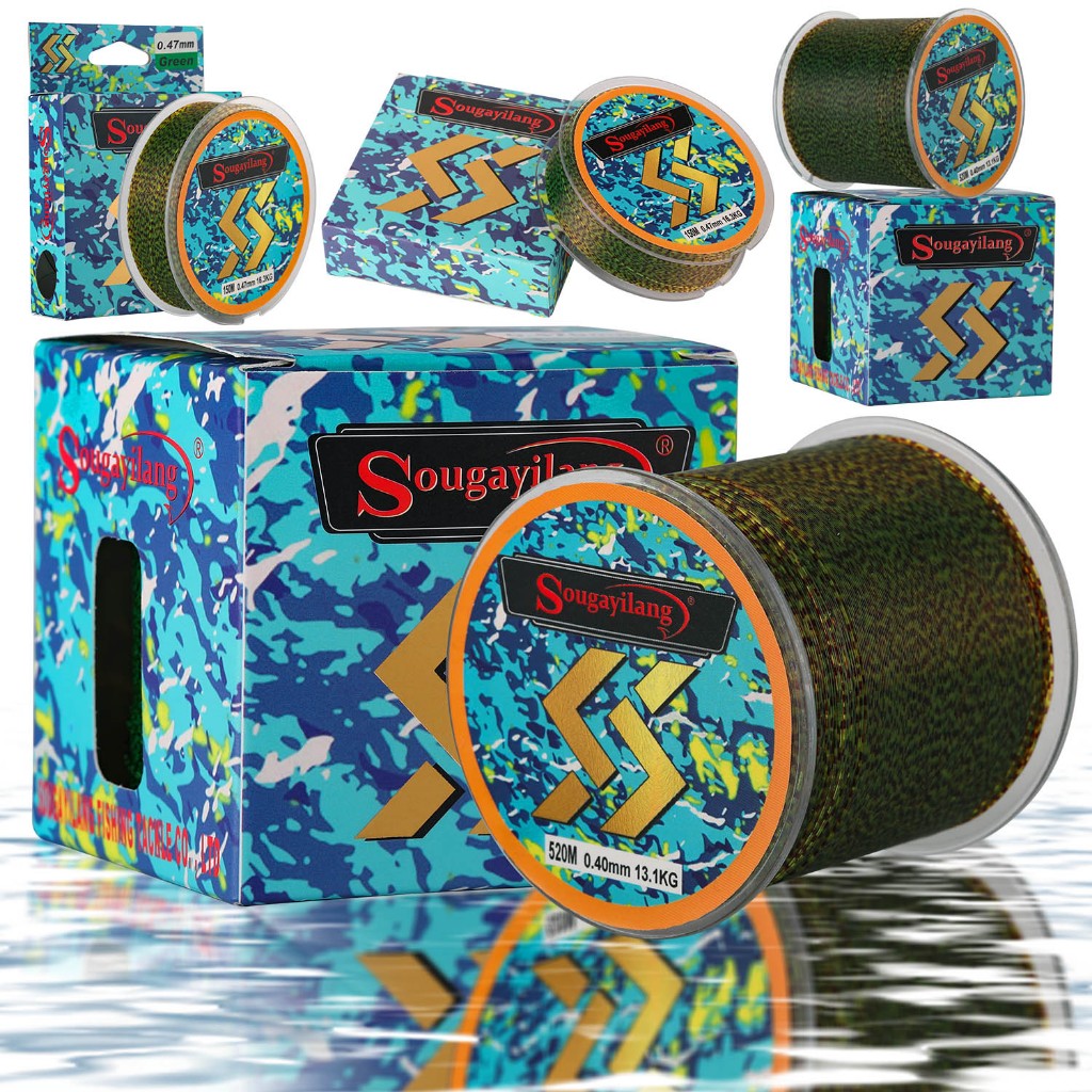 Sougayilang 150/520M สายตกปลาไนลอนทดสอบสูงสุด 1.79-16.3 กก.สายตกปลาเฉพาะทนและทนทานสายตกปลาสําหรับน ้ ําจืด/Saltwater