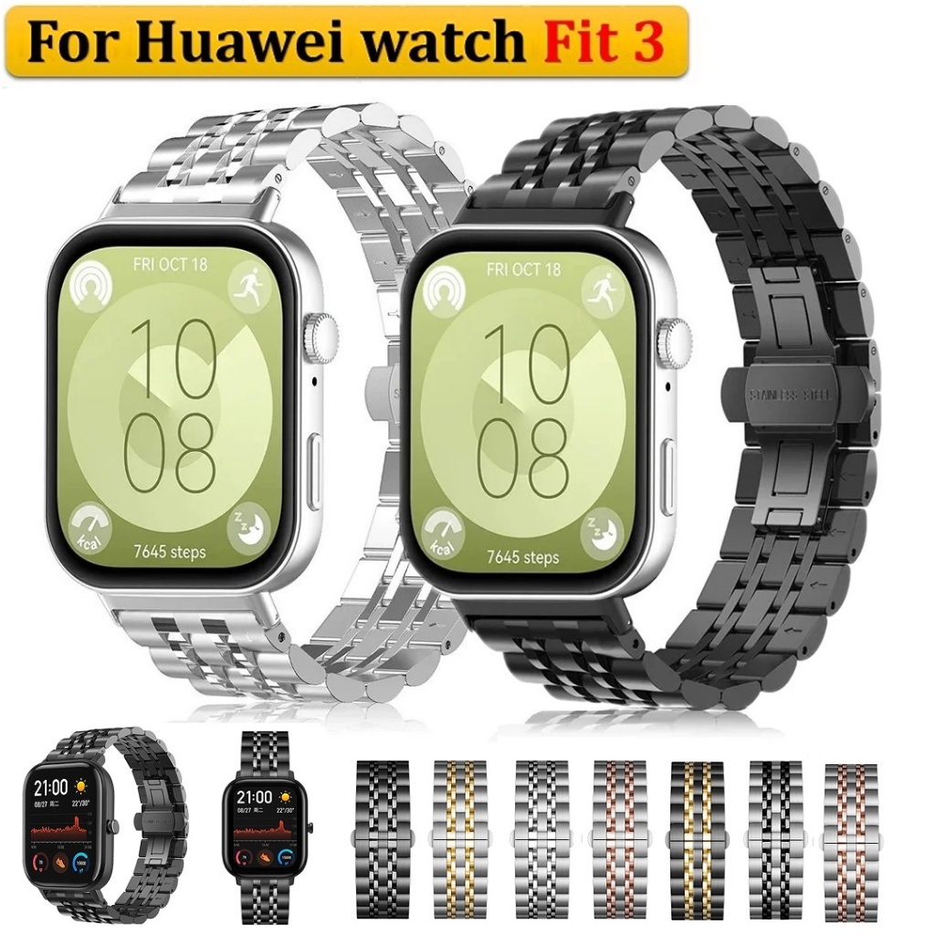 สาย huawei watch fit 3 Strap หรูหราคลาสสิกสแตนเลส Huawei นาฬิกา สาย Huawei fit 3 สายโลหะ Huawei fit 3 สายเปลี ่ ยน Huawei Watch fit3 สายและโลหะ Huawei นาฬิกา fit 2 สายสมาร ์ ทนาฬิกาอุปกรณ ์ เสริม huawei watch fit 3 สาย
