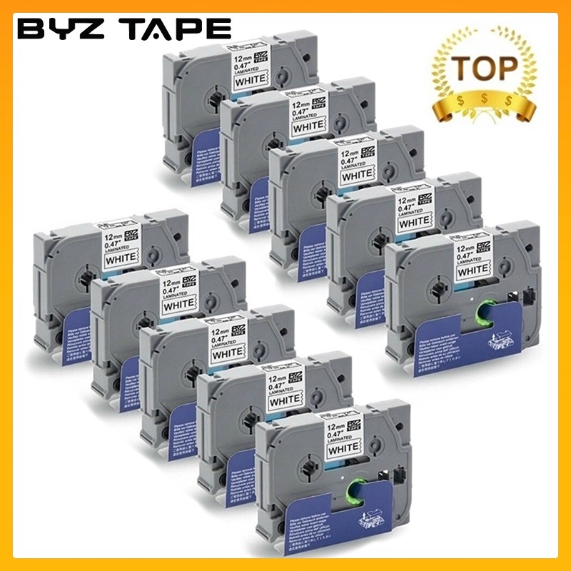 Byz TAPE TZe231 ชุดคอมโบ 12 มม.*8 ม. Tze Tze 231 Tze-231 สําหรับเครื่องพิมพ์ฉลาก Brother Tze-221 Pt-