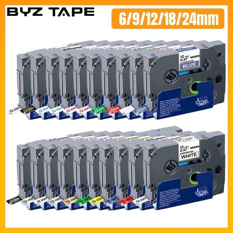 Tze231 เทปฉลากลามิเนต สีขาว 6 มม. 9 มม. 12 มม. 18 มม. 24 มม. แบบเปลี่ยน สําหรับเครื่องทําฉลาก Brother P-Touch PTD210 PTH110 PTD600 PTD400 PT1280 TZe-231 tze231 TZe221