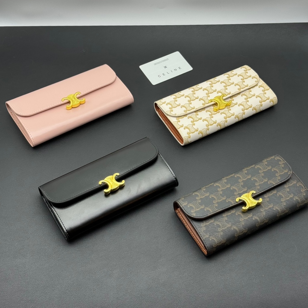 Celine cowhide wallet กระเป๋าสตางค์ใบยาว กระเป๋าคลัทช์