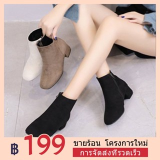  รองเท้าบูทมาร์ติน ส้นแบน สไตล์อังกฤษ แฟชั่นฤดูใบไม้ผลิ และฤ…