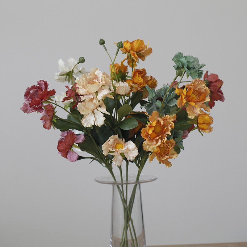 Retro ล้อดอกไม้ประดิษฐ์ Feng Chrysanthemum ล้อ Chrysanthemum Art Photo Props ห้องนั่งเล่นห้องนอนตกแต่งเครื่องประดับปลอมช่อดอกไม้