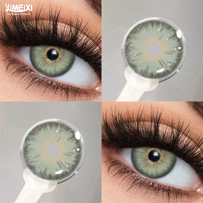 Yimeixi 2ps คอนแทคเลนส ์ สี 14.0 มม.คอนแทคเลนส ์ สีเขียว Siri Series Iris 1 ปีใช ้ เลนส ์ นุ ่ มสบาย