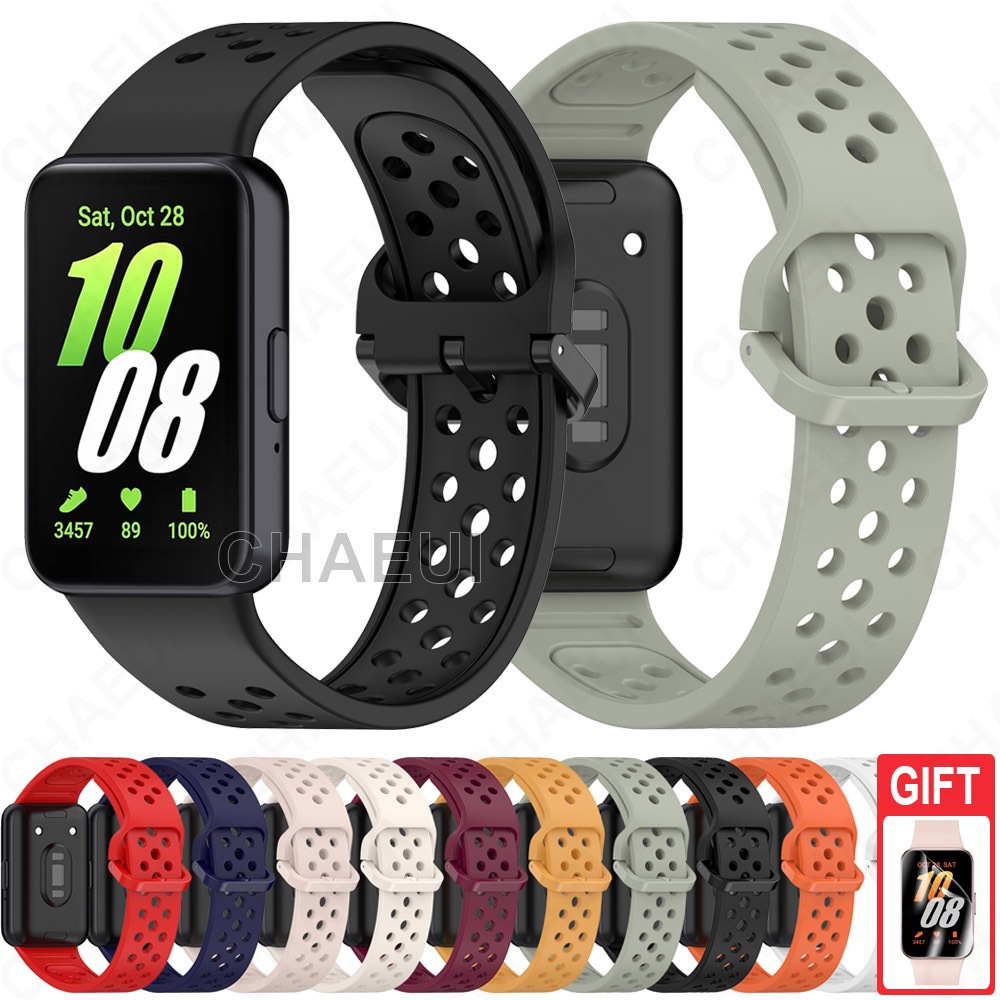 อุปกรณ ์ เสริมสายรัดซิลิโคนสายรัดข ้ อมือสร ้ อยข ้ อมือระบายอากาศสําหรับ Galaxy Fit 3